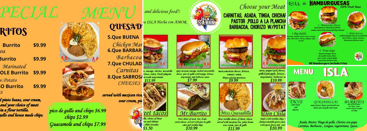 ISLA DEL SABOR Menu