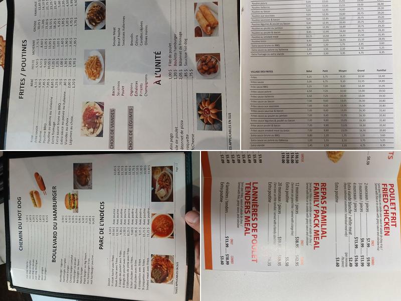 Poutinerie Du Cuivre, La Menu