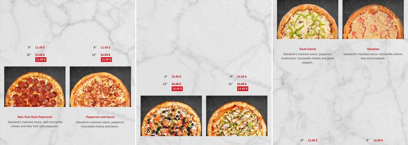 Pizza Salvatoré Menu