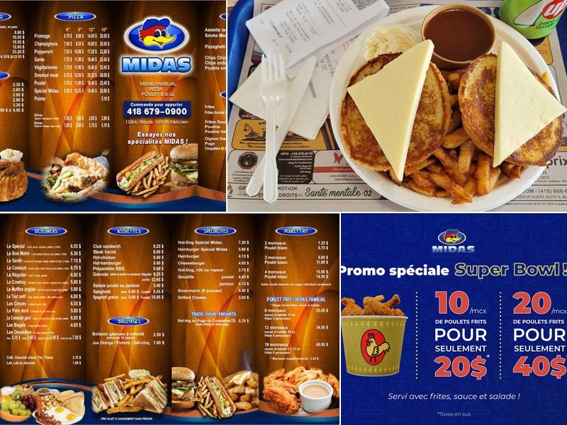 Restaurant Midas St-Félicien Menu