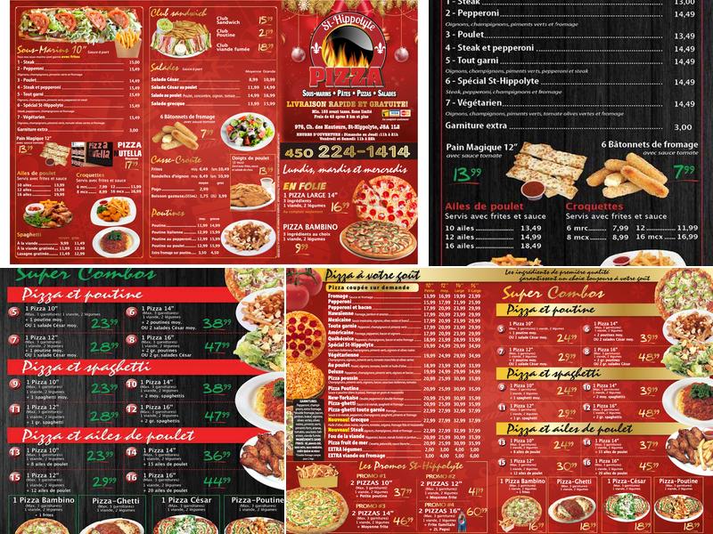 St-Hippolyte Pizza Menu