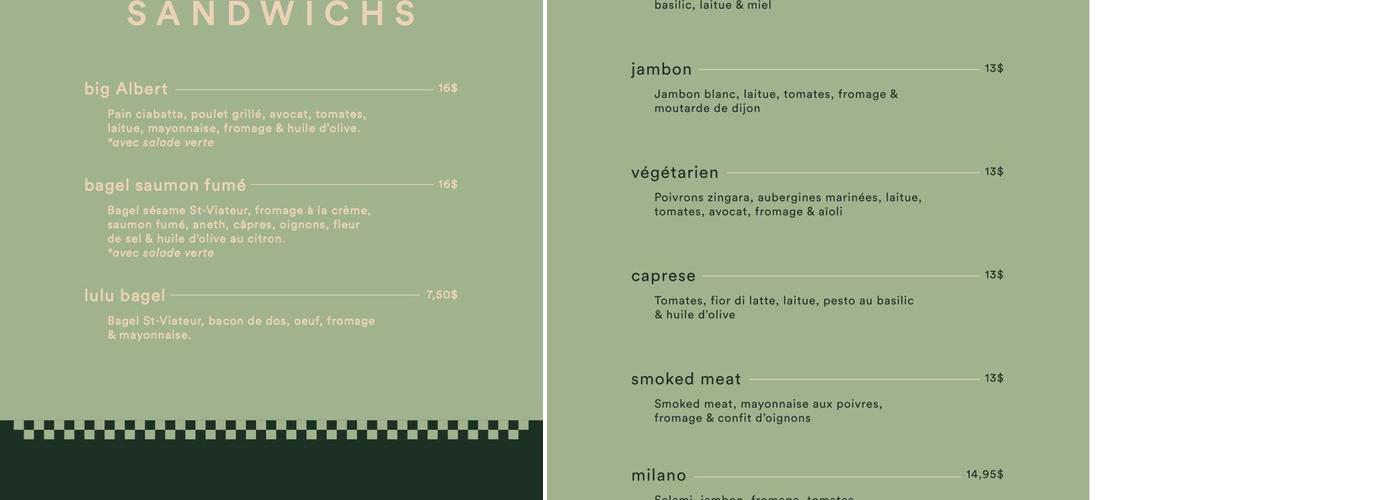 Les Passions de Manon Menu