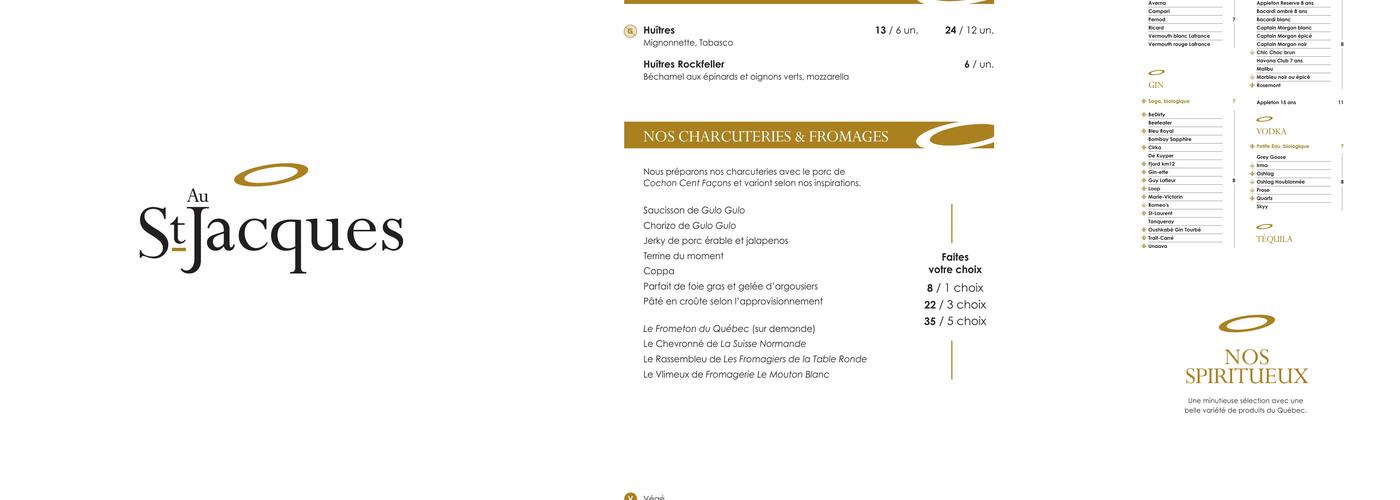 Au St-Jacques Menu