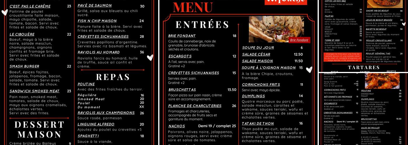 La Sainte-Nitouche / Station Billard Menu