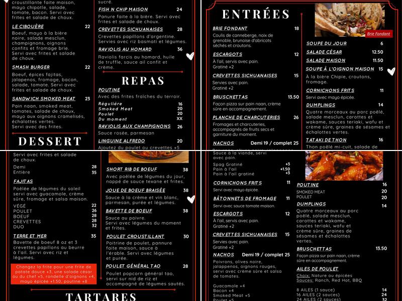 La Sainte-Nitouche / Station Billard Menu