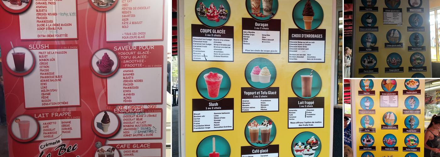 Crèmerie Le Bec Sucré Menu