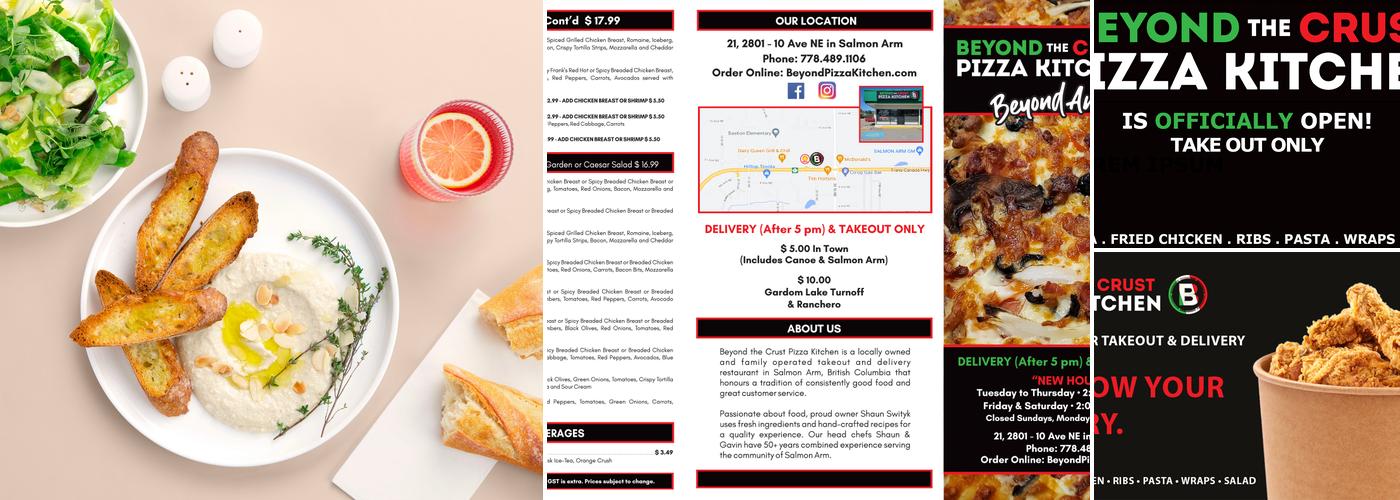 Beyond the Crust Pizza Kitchen Menu