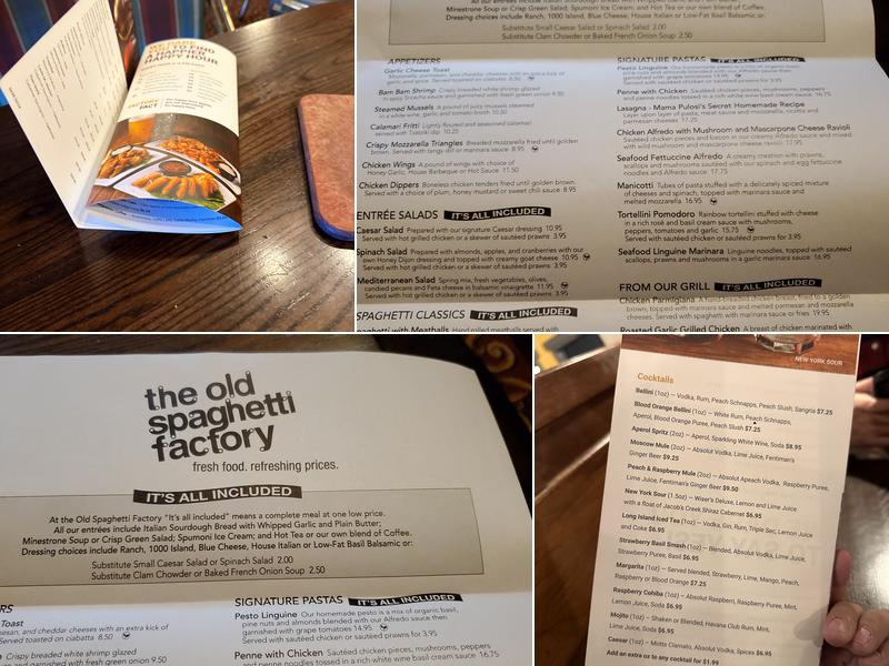 The Old Spaghetti Factory (Saskatoon) Menu
