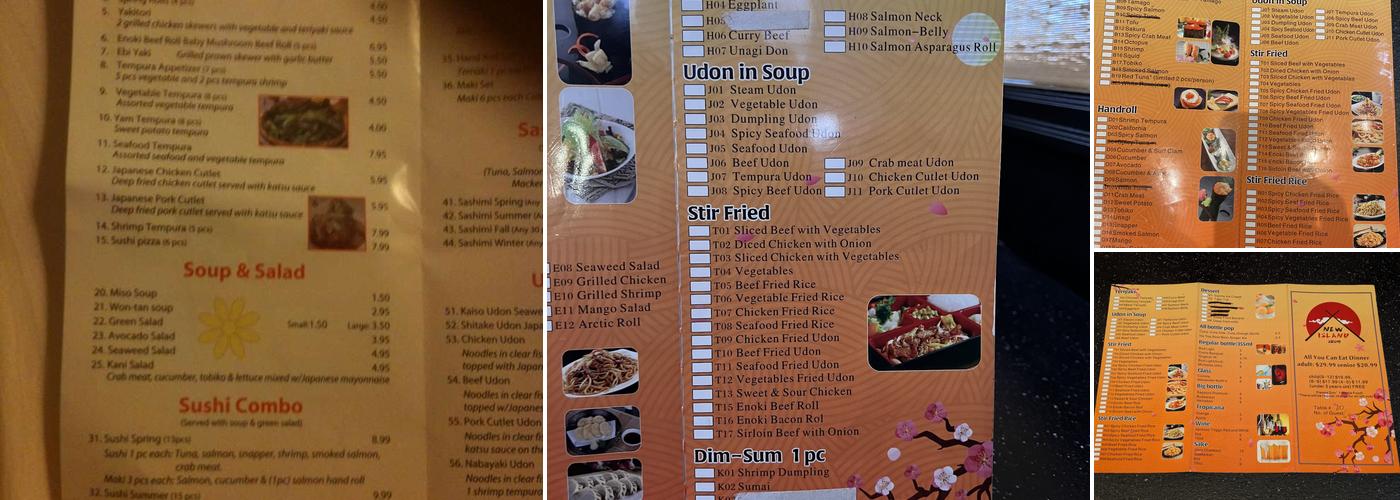 New Island Sushi Menu
