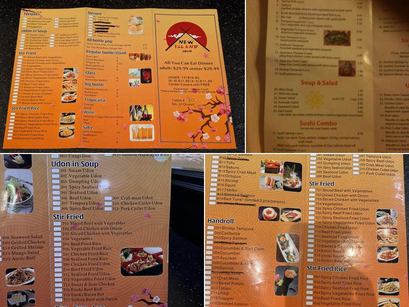 New Island Sushi Menu