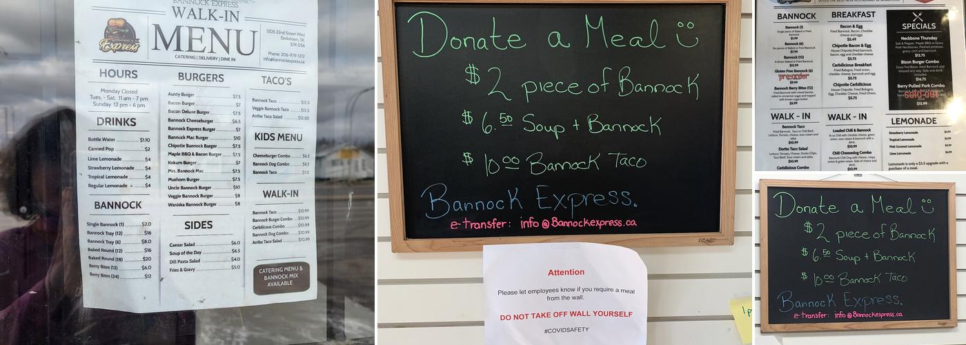 Bannock Express Menu