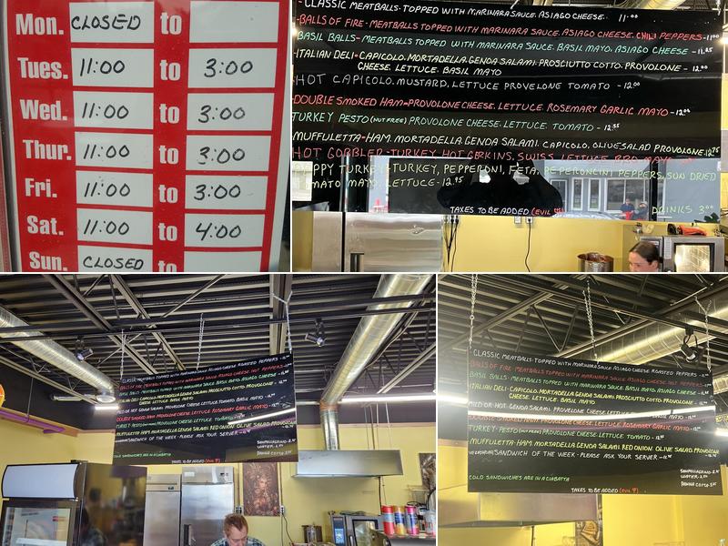 Italian Sandwiches Menu