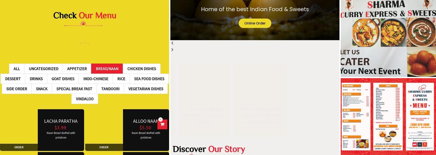 Sharma Curry Express & Sweets Menu