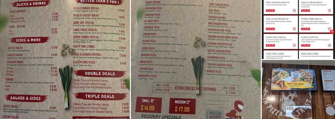 Pizza Time Pizza And Donair Menu