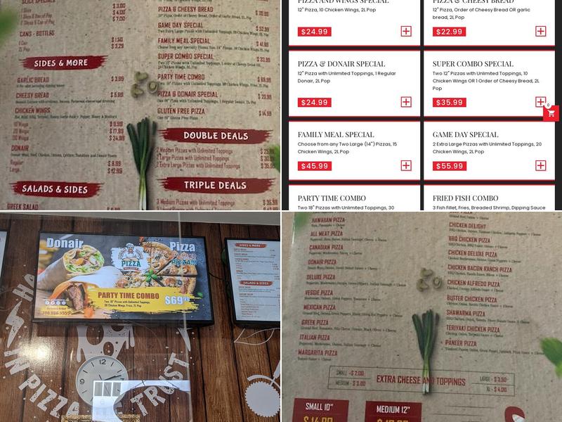 Pizza Time Pizza And Donair Menu