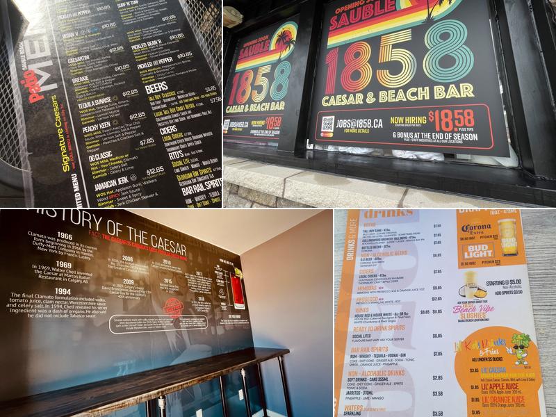 1858 Caesar Bar Sauble Beach Menu