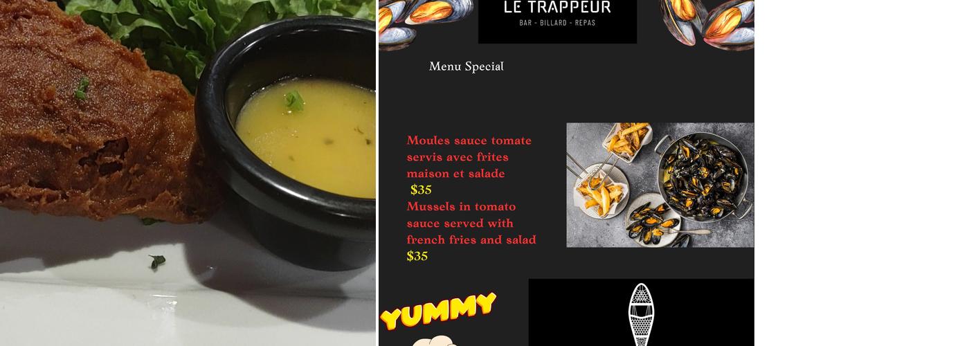 Le Trappeur Bar- Billard- Repas Menu