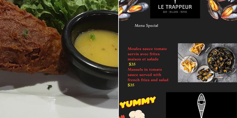 Le Trappeur Bar- Billard- Repas Menu