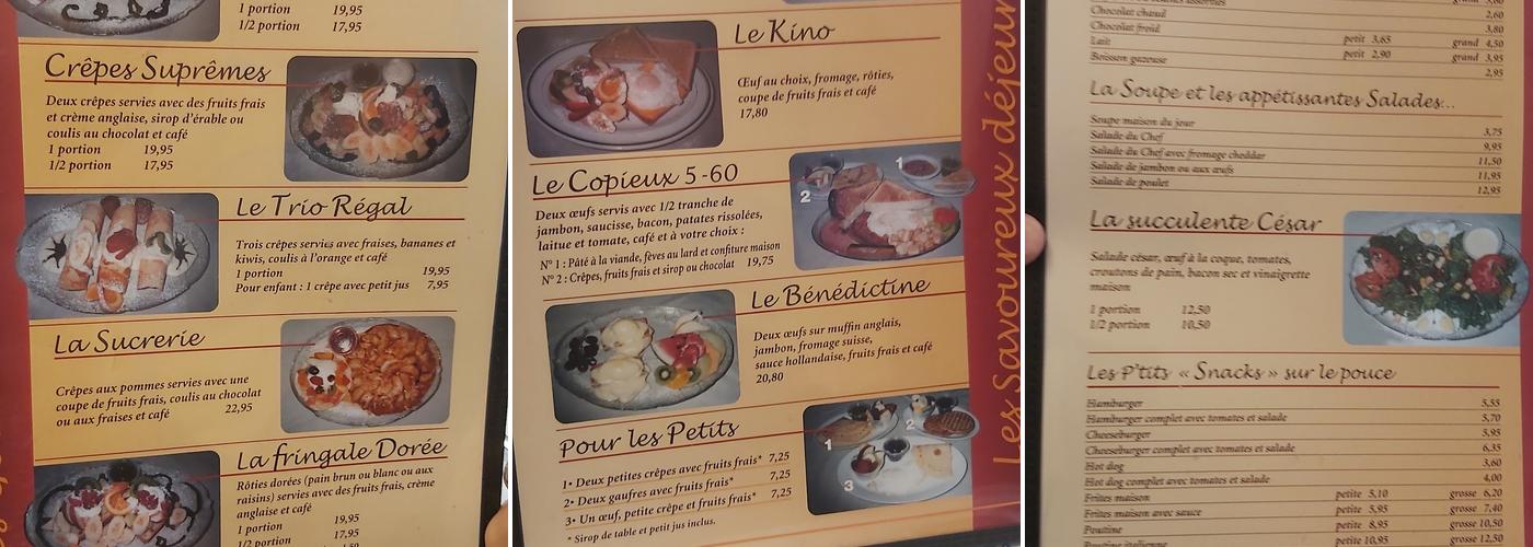 Restaurant 560 Menu