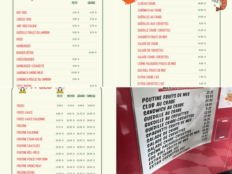 Restaurant le ptit snack Menu