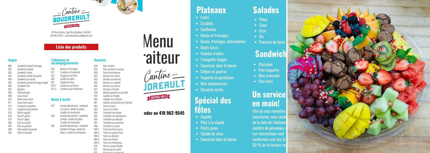 Cantine Andre Boudreault Enr Menu