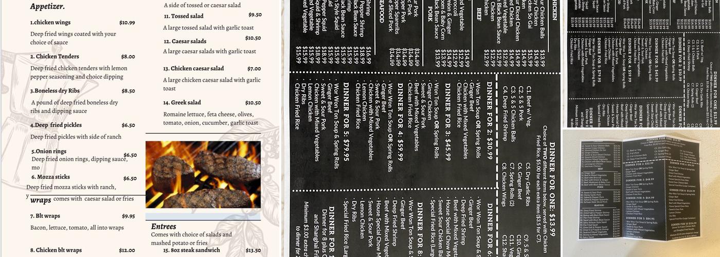 Shaunee Restaurant Menu