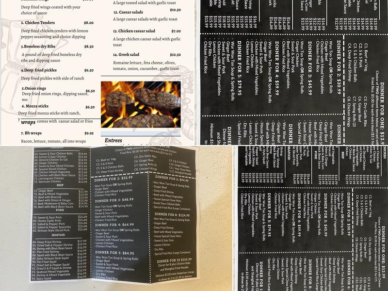 Shaunee Restaurant Menu