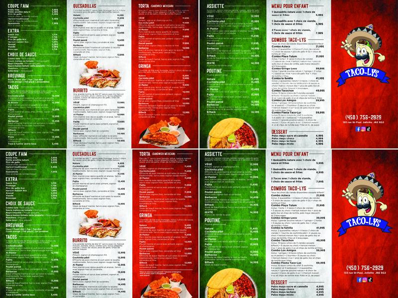 Taco-Lys Menu