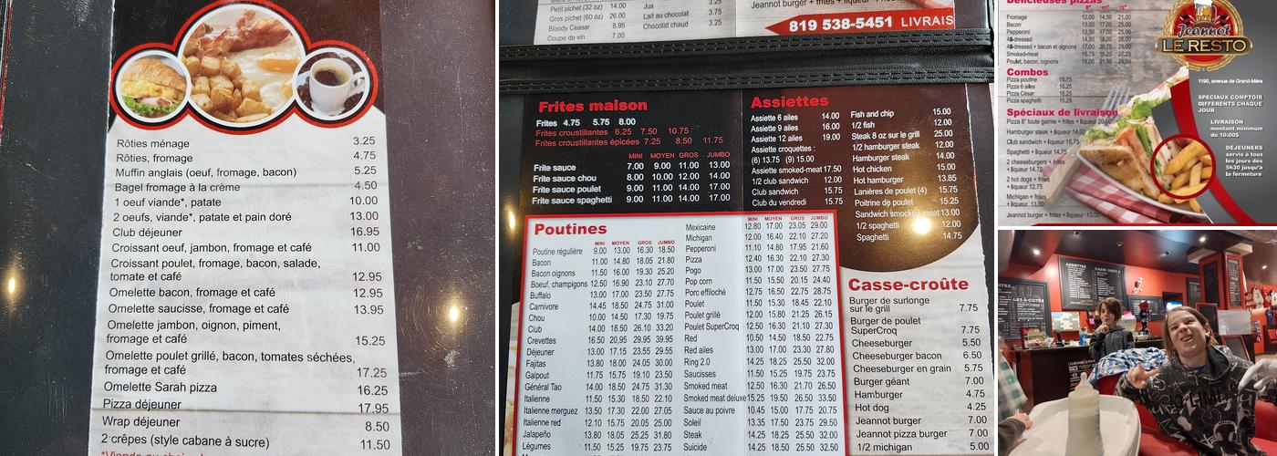 Restaurant Jeannot Menu