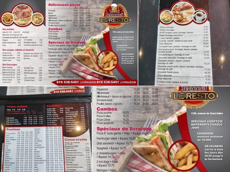 Restaurant Jeannot Menu
