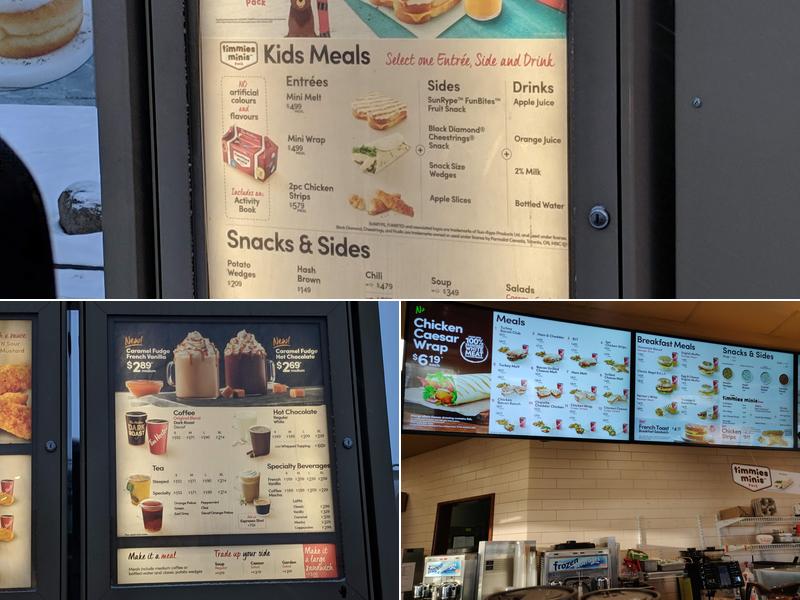 Tim Hortons Menu