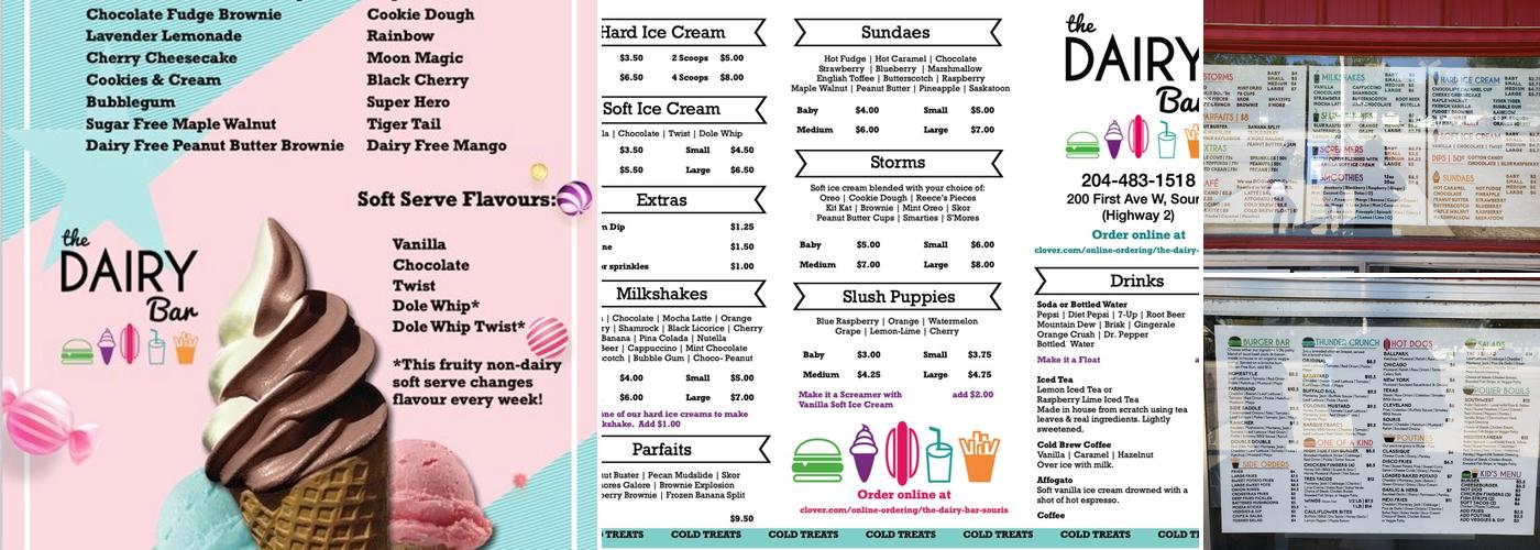 The Dairy Bar - Drive In Menu