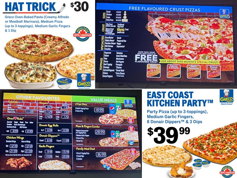 Greco Pizza Menu