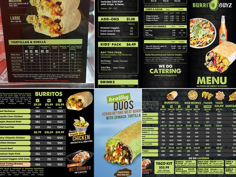 Burrito Guyz Menu