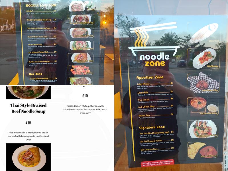 Noodle zone Menu