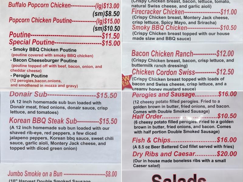 Autumn's Place Grill and Dairy Bar Menu