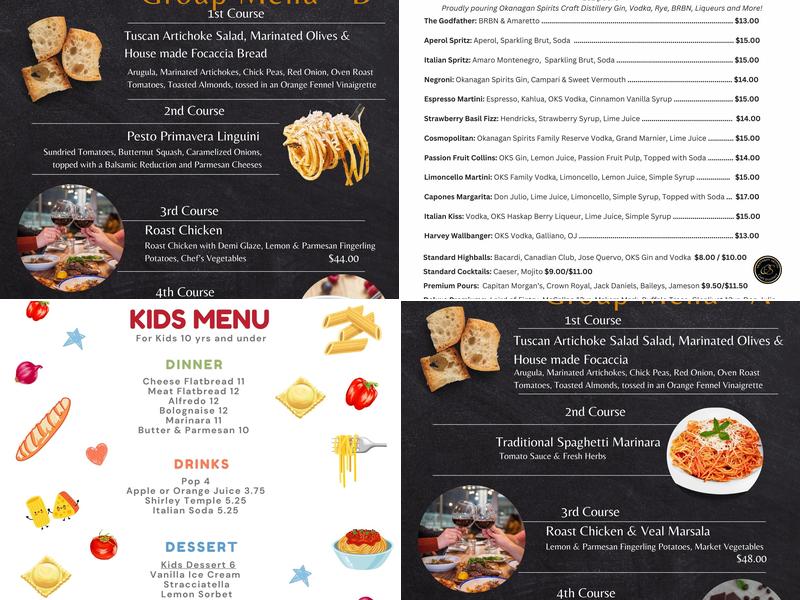 Capones Kitchen Menu
