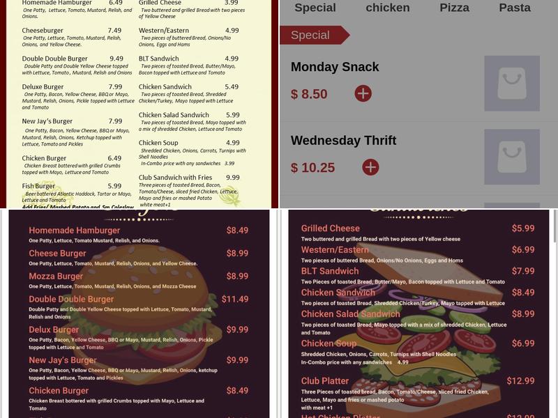 Reve restaurant Menu