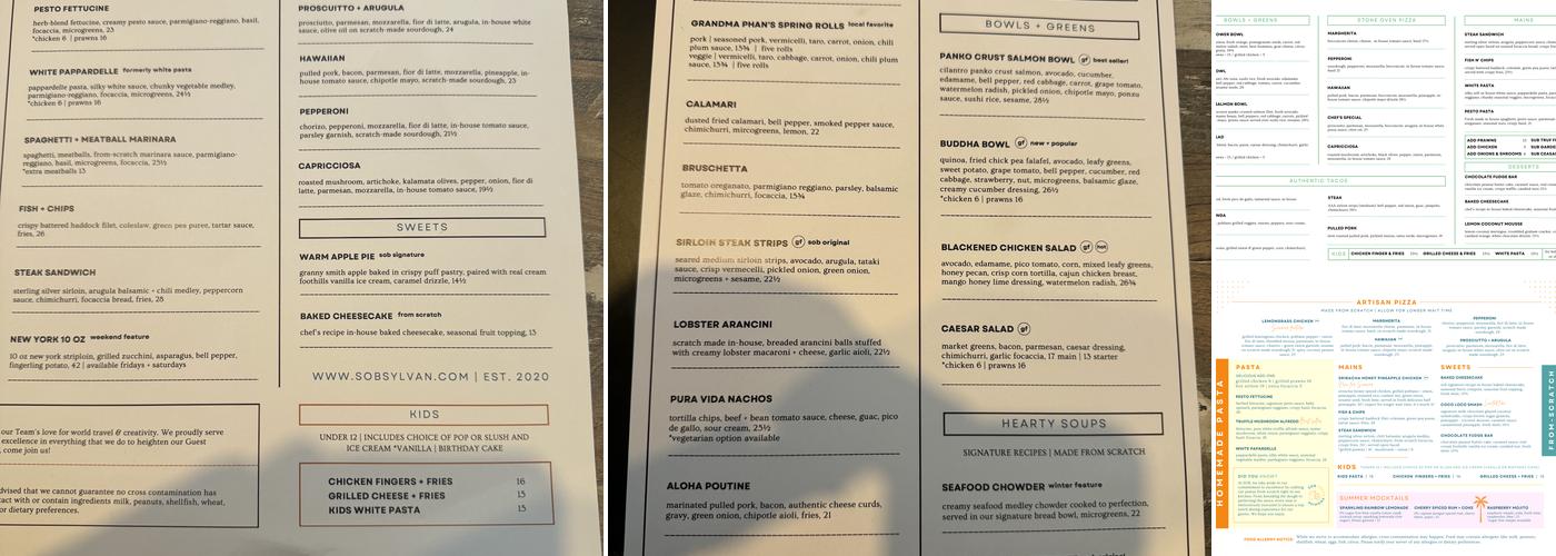 Sun of a Beach Menu