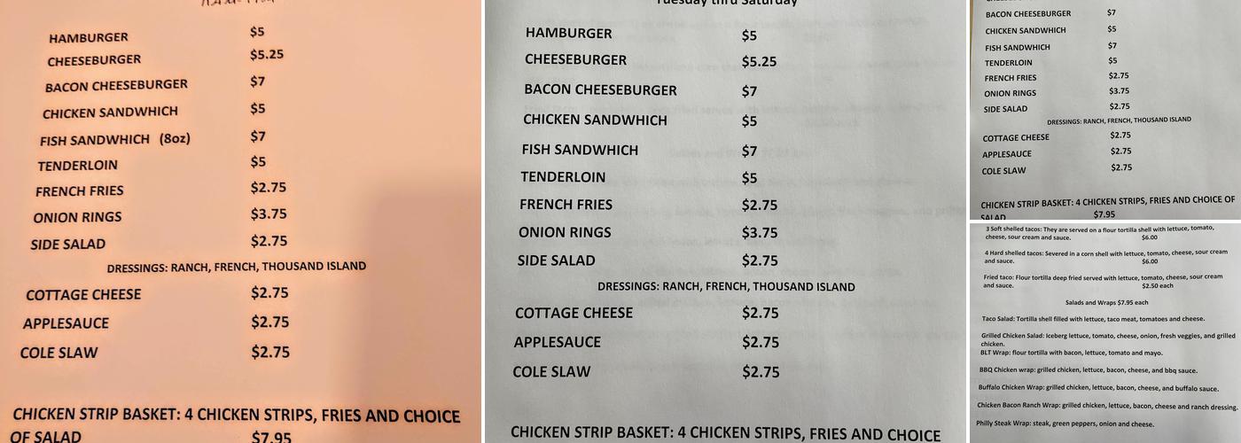 Curry's Carryout Pizza Menu