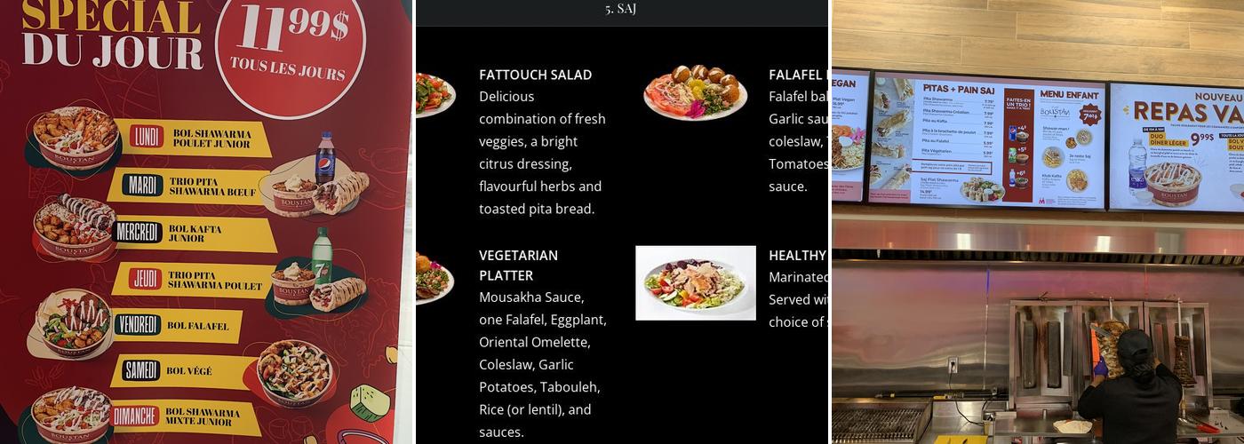 Restaurant Boustan Menu