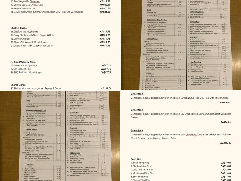 Golden Star Chinese Food Menu