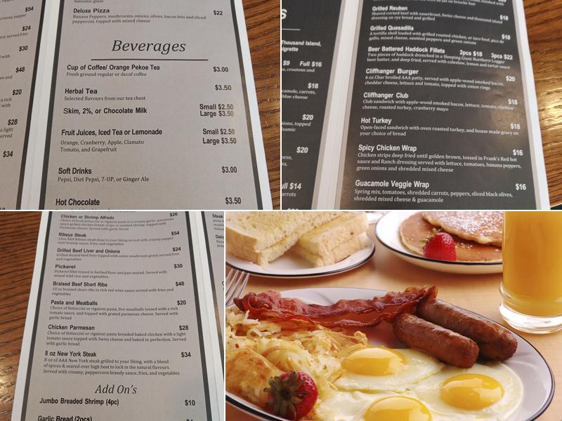 Cliffhanger Restaurant & Bar Menu