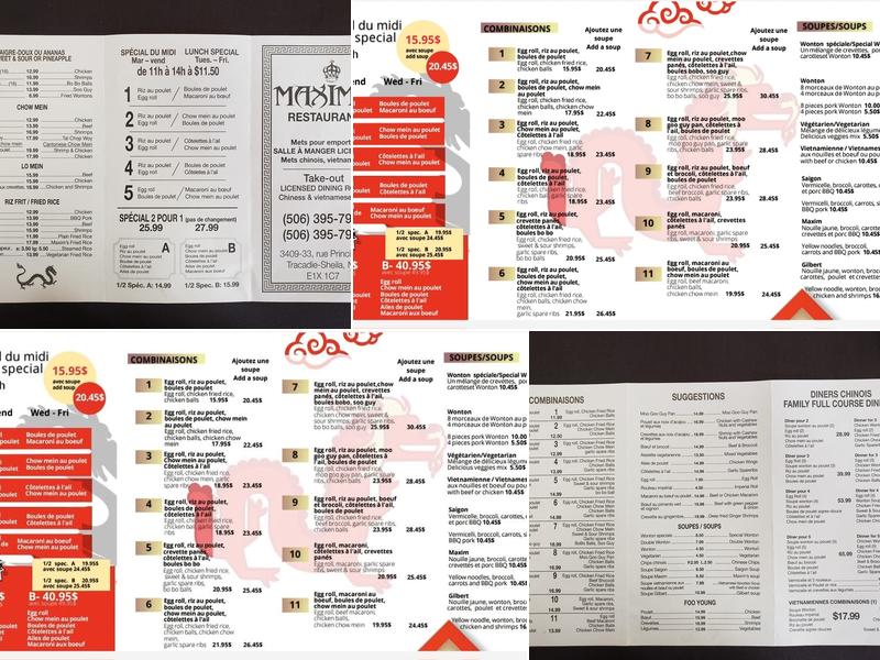 Maxima Restaurant Menu