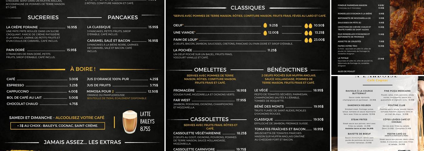 Café Cognac Menu