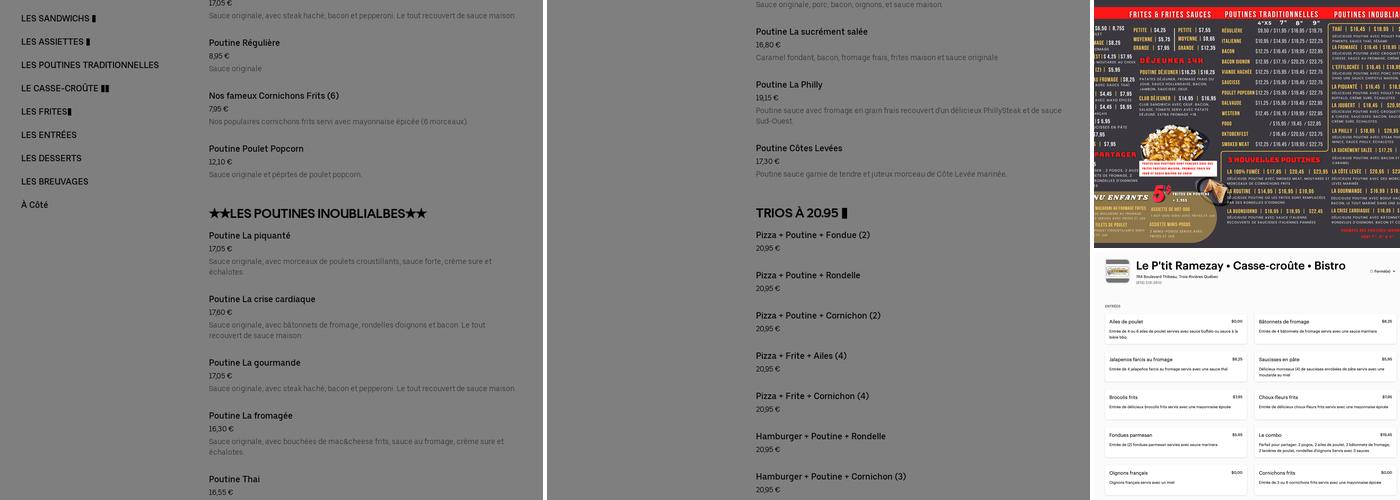 Casse-croûte le P'tit Ramezay Menu