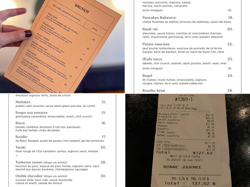 Le Bette Menu