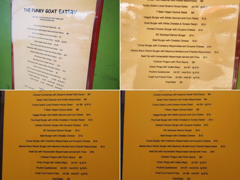 Funky Goat Menu