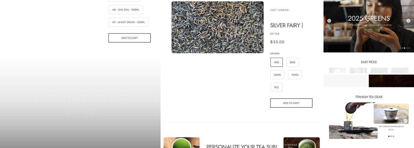 O5 Rare Tea Bar Menu