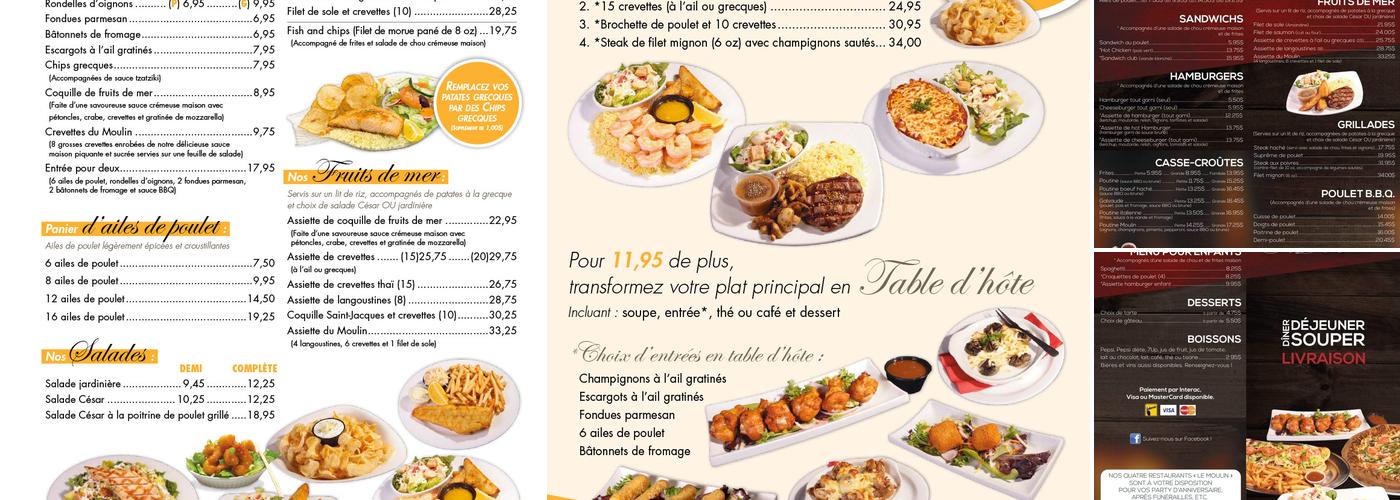 Restaurant Le Moulin Menu